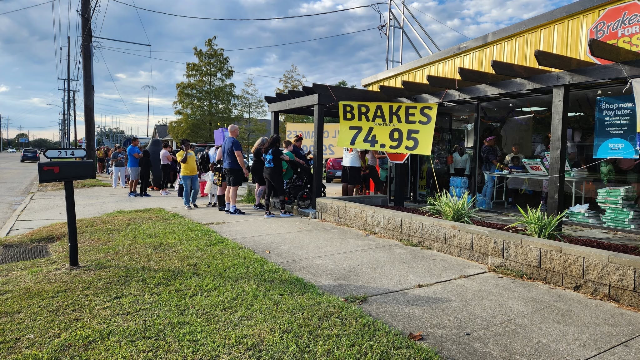 Crowd gathered at Trunk or Treat — BFL Guilbeau Road, Lafayette, Louisiana